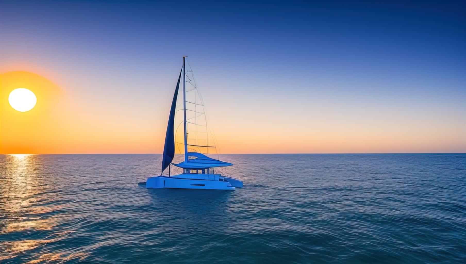 dnd00108-2229774364-A TOURISTIC CATAMARAN SAILING ON THE MEDITERANEAN SEA, SUNSET, PROFESIONAL PHOTOGRAPH-gigapixel-low_res-scale-2_00x